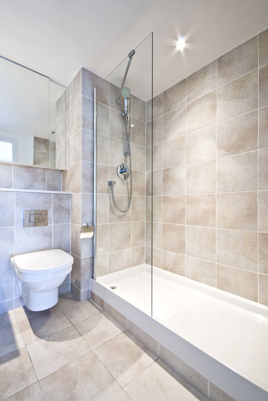 Tile-Design Shower Interior