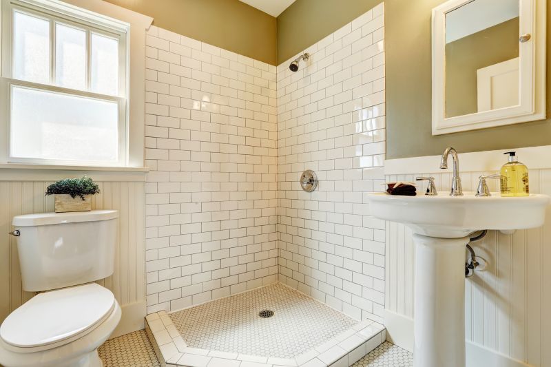 Corner Shower with Built-in Bench
